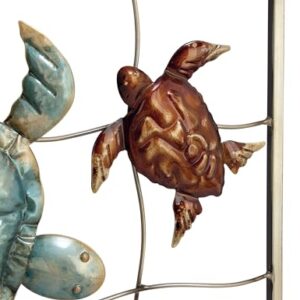 Deco 79 Metal Turtle Wall Decor, Set of 2 20"W, 20"H, Multi Colored