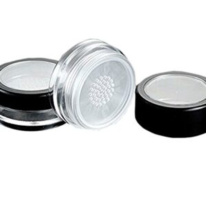 3 Pieces 10G 10ml Empty Loose Face Powder Blusher Puff Case Box Makeup Cosmetic Jars Containers with Sifter Lids