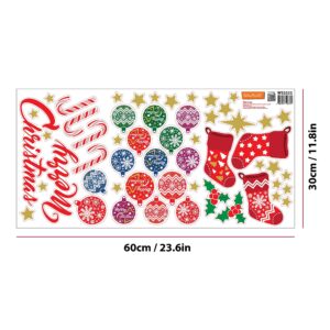 Wallflexi Christmas Decorations Wall Stickers " Merry Christmas Decoration Set" Wall Murals Decals Living Room Children Nursery School Restaurant Cafe Hotel Home Office Décor, Multicolour