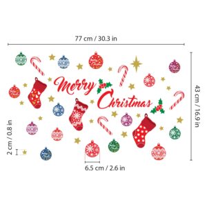 Wallflexi Christmas Decorations Wall Stickers " Merry Christmas Decoration Set" Wall Murals Decals Living Room Children Nursery School Restaurant Cafe Hotel Home Office Décor, Multicolour