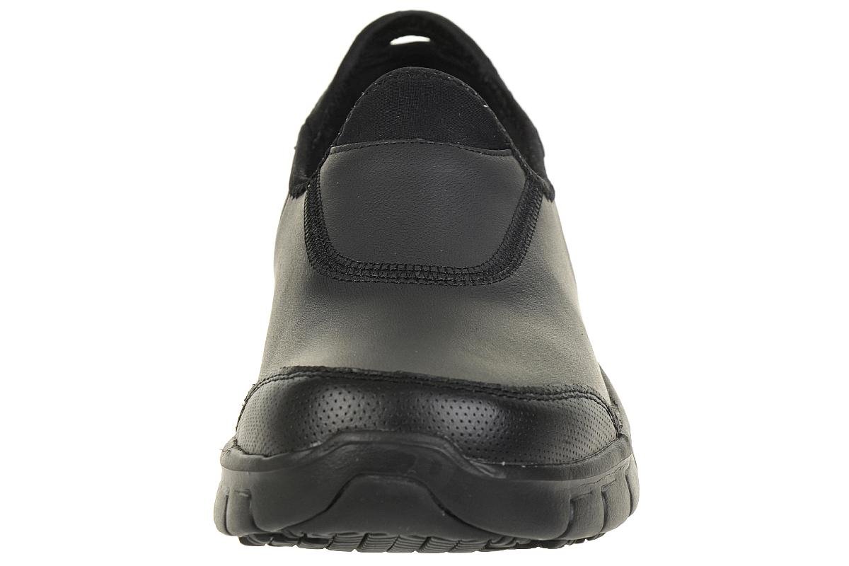 Skechers Women's Sure Track Work Shoes, Black Leather, 7