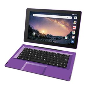 rca galileo 11.5" 32 gb touchscreen tablet computer with keyboard case quad-core 1.3ghz processor 1gb memory 32gb hdd webcam wifi bluetooth android 8.1 - purple
