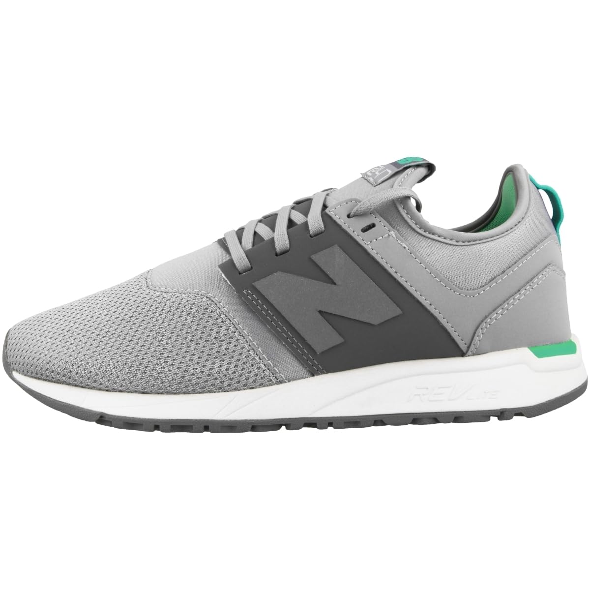 New Balance Women's WRL247 Classic Running Shoe, Size: 7.5 Width: B Color: Silver Mink/Vivid Jade