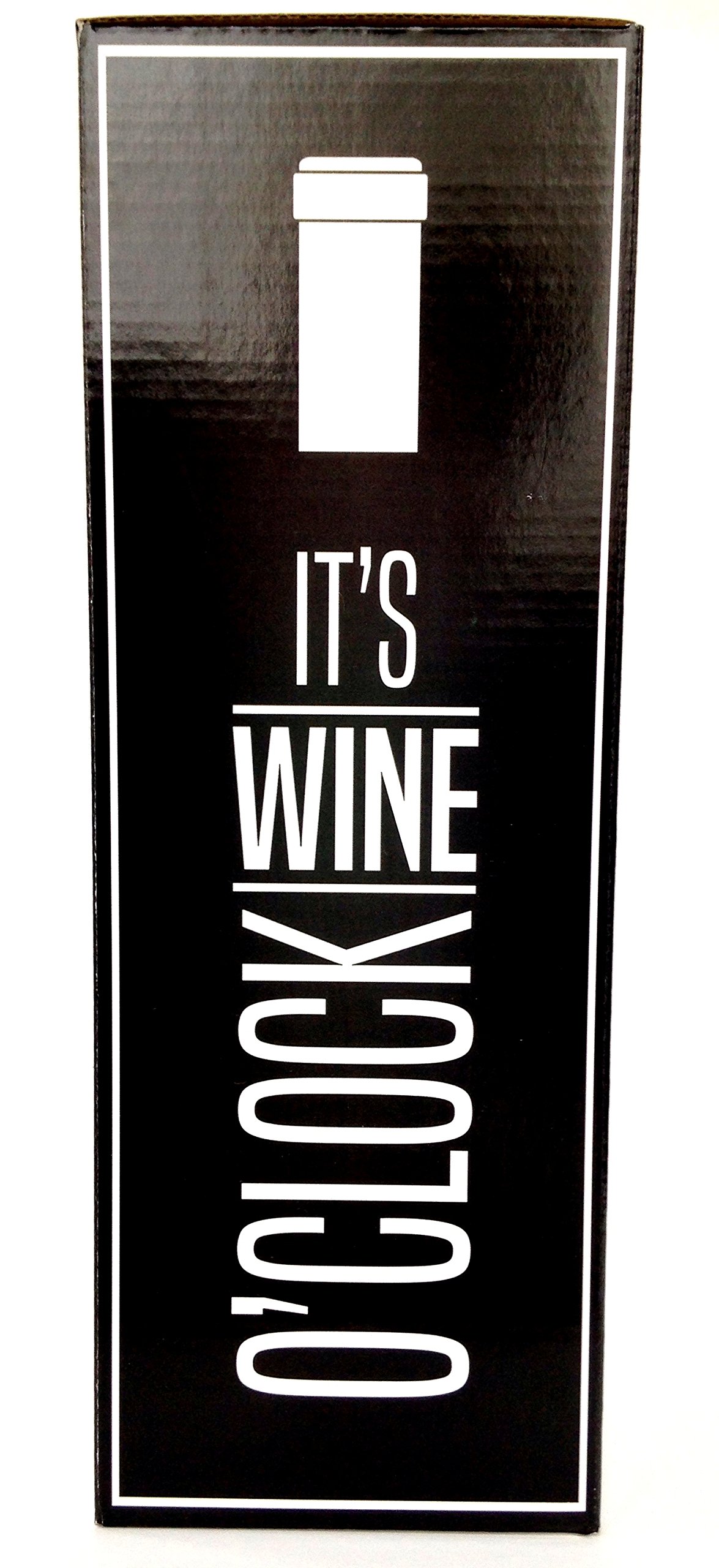 Zhouchou It's Wine O'Clock - Wine Bottle Shaped Glass Novelty Gift - Fits a Whole 750ml Bottle of Wine!!!! (1)
