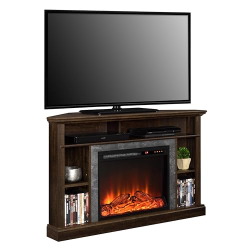 Ameriwood Home Overland Electric Corner Fireplace for TVs up to 50" Wide, Espresso