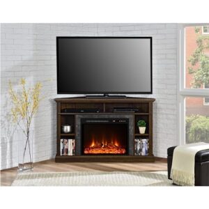 Ameriwood Home Overland Electric Corner Fireplace for TVs up to 50" Wide, Espresso