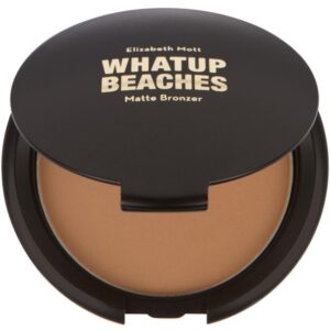 elizabeth mott whatup beaches bronzer face powder contour kit - vegan and cruelty free facial compact bronzing powder for contouring and sun kissed makeup finish - matte shade (10g)