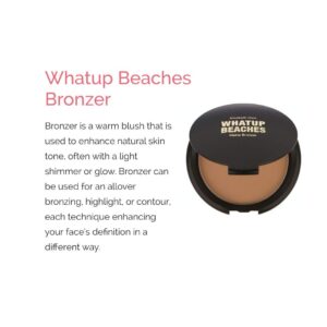 Elizabeth Mott Whatup Beaches Bronzer Face Powder Contour Kit - Vegan and Cruelty Free Facial Compact Bronzing Powder for Contouring and Sun Kissed Makeup Finish - Matte shade (10g)