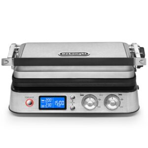 De'Longhi CGH1030D Livenza All-Day Grill, Griddle and Waffle Maker Silver Large