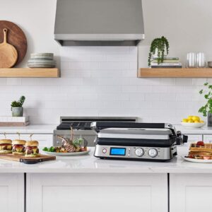 De'Longhi CGH1030D Livenza All-Day Grill, Griddle and Waffle Maker Silver Large