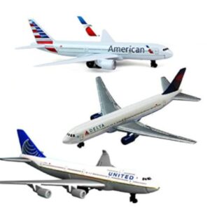 Daron American Airlines, Delta & United Airlines B747 Die-cast Planes - 3 Pack