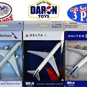 Daron American Airlines, Delta & United Airlines B747 Die-cast Planes - 3 Pack