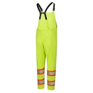 Pioneer High Visibility Safety Rain Suit, Lightweight, Waterproof, Reflective Tape, Polyester PVC, Yellow/Green, Unisex, V1080160U-L, Large