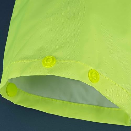 Pioneer High Visibility Safety Rain Suit, Lightweight, Waterproof, Reflective Tape, Polyester PVC, Yellow/Green, Unisex, V1080160U-L, Large