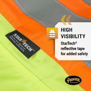 Pioneer High Visibility Safety Rain Suit, Lightweight, Waterproof, Reflective Tape, Polyester PVC, Yellow/Green, Unisex, V1080160U-L, Large