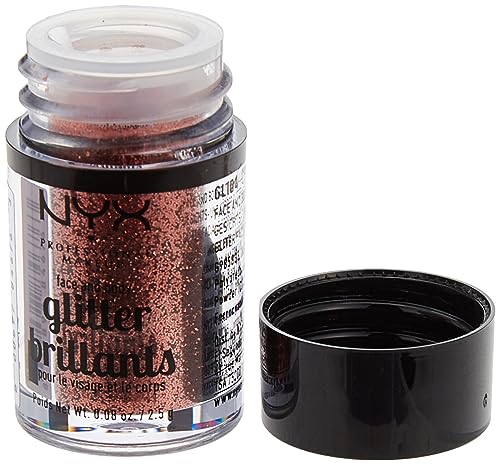 NYX Nyx professional makeup face & body glitter, copper, 0.08 ounce