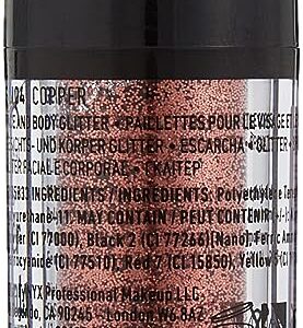 NYX Nyx professional makeup face & body glitter, copper, 0.08 ounce