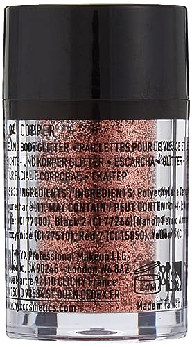 NYX Nyx professional makeup face & body glitter, copper, 0.08 ounce