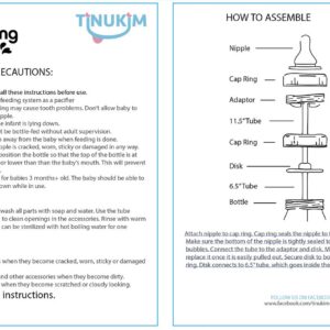 Tinukim iFeed 9 Ounce Self Feeding Baby Bottle with Tube - Handless Anti-Colic Nursing System, Blue - 2-Pack