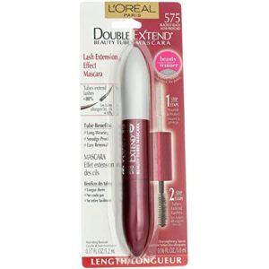 loreal paris double extend beauty tubes blackest black mascara -- 3 per case.