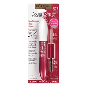 Loreal Paris Double Extend Beauty Tubes Blackest Black Mascara -- 3 per case.