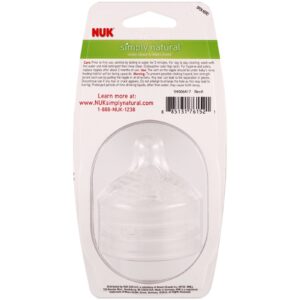 NUK Simply Natural Replacement Nipples, Slow Flow, 2pk