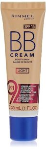 rimmel london bb cream with brightening effect, light, 30ml, pink
