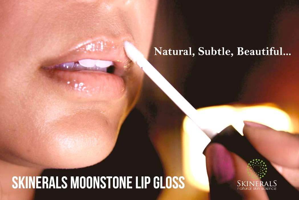 Skinerals Moonstone Lip Gloss, Hydrating Organic Formula for Lustrous Lips, Vegan, Gluten & Paraben-Free Clear Glaze