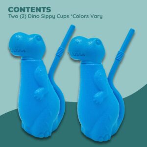 Brite Concepts Dinosaur Shaped Sippy Cup, Plastic, 6-Ounce, Colors Vary, 2-Pack