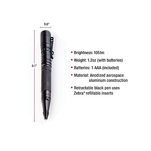 Smith & Wesson M&P Delta Force PL-10 Aircraft Aluminum Tactical Pen with 105 Lumens Flashlight for Survival, Hunting, Outdoor and EDC