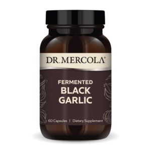 dr. mercola fermented black garlic, 30 servings (60 capsules), dietary supplement, supports immune and blood pressure health, non gmo