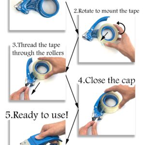 PROSUN Metal Handheld 2 Inch Tape Gun Dispenser Packing Packaging Sealing Cutter Yellow