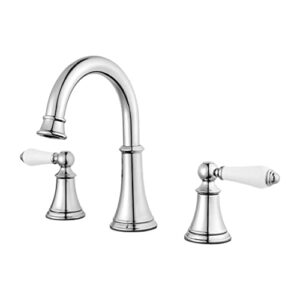 pfister courant bathroom sink faucet, 8-inch widespread, 2-handle, 3-hole, polished chrome finish, lf049copc