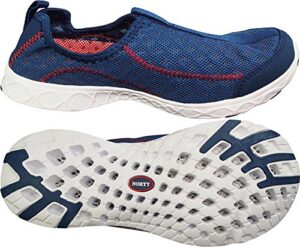 norty - womens breathable mesh slip-on water shoe, navy 39693-7b(m) us