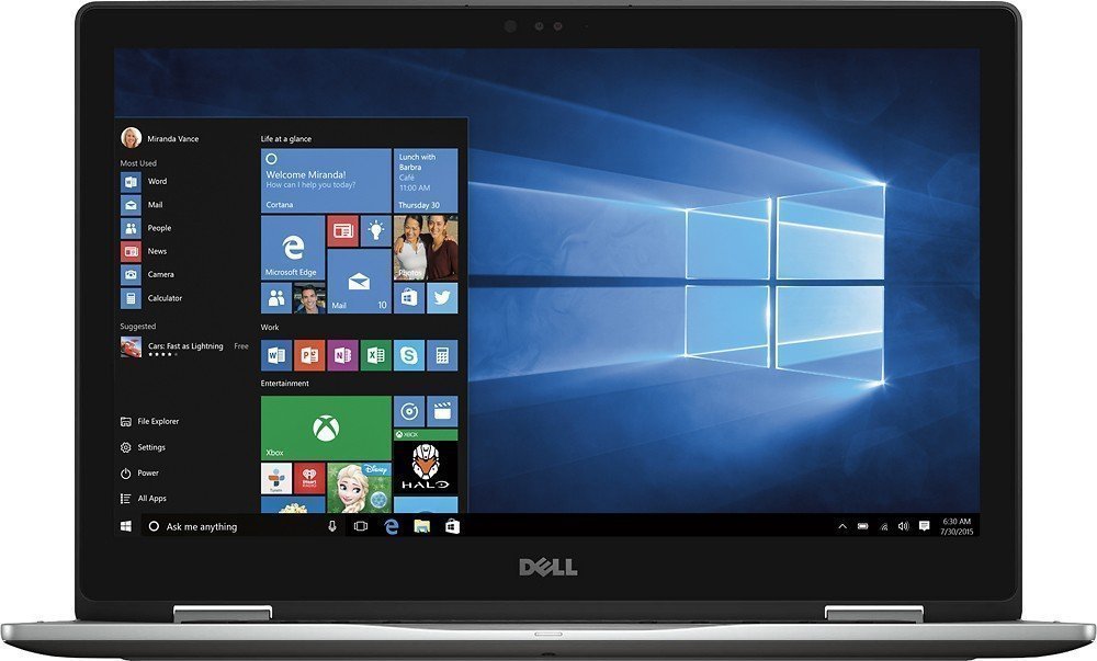 Dell Inspiron 7000 15.6" Convertible 2-in-1 FHD Touchscreen Laptop, 7th Intel Core i7-7500U Processor, 12GB RAM, 512GB SSD, Backlit Keyboard, Bluetooth, HDMI, 802.11AC, Win 10