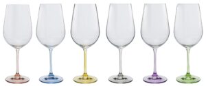 david shaw bc180-550 bohemia rainbow wine glass, set of 6, colors may vary, 550ml/19.5 oz