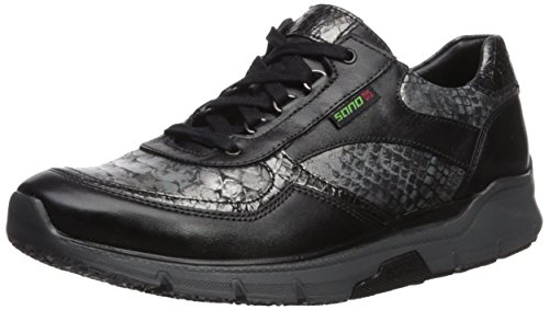 SANO by Mephisto Women's Volodia Walking Shoe,Black Smooth/Light Grey Queen/Dark Grey Ice,6.5 M US