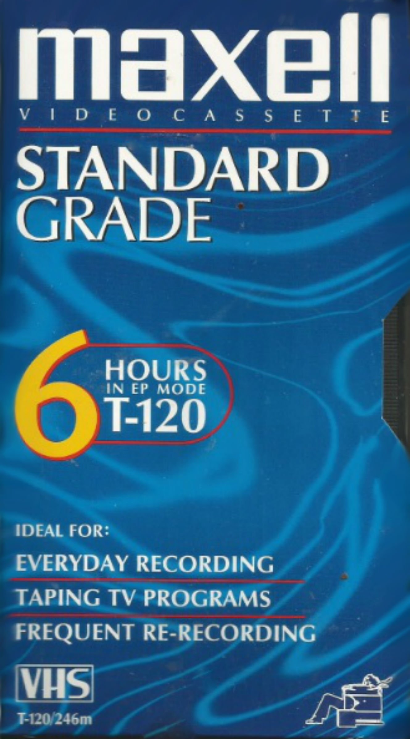 Maxell VHS Blank 3-Pack Standard Grade T-120 6 Hour EP Mode /246m