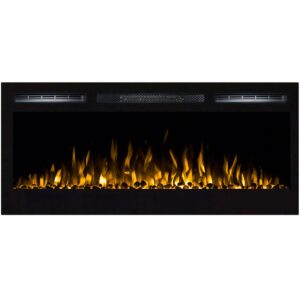 regal flame lexington 35" built-in ventless heater recessed wall mounted electric fireplace - pebble