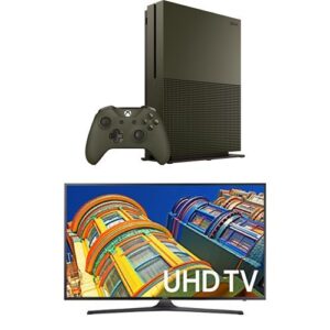 samsung 55-inch 4k led hd smart tv + xbox one s 1tb console – battlefield 1 special edition bundle