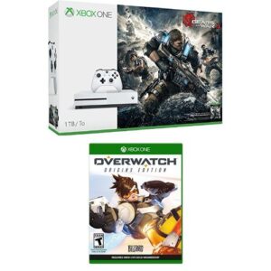 xbox one s 1tb console - gears of war 4 bundle + overwatch - origins edition