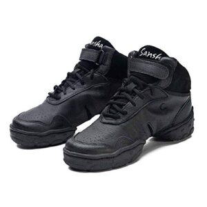 skazz by sansha women's dance studio exercise sneakers leather tpr split-sole boomerang (us 7 / skazz 07 m), black, 7