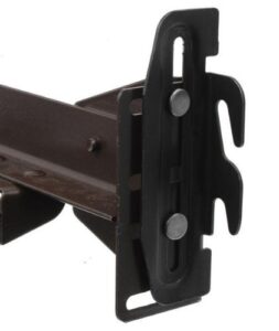 down hook bracket headboard adapter #35, two down hooks, bolt-on to hook-on conversion bracket, conversion of non down hook bed frame to hook-on head and foot boards attachment, 2" height adjustment