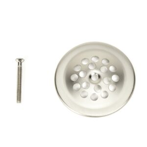 pf waterworks bathtub/bath tub drain shoe grid/strainer cover with matching screw;brushed nickel; pf0915-bn