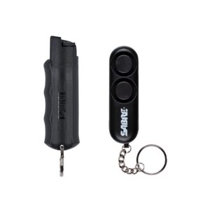 sabre personal safety kit with pepper spray and personal alarm, 25 bursts, 10-foot (3-meter) range, 120db alarm, audible up to 1,280-feet (390-meters)