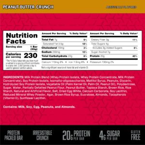 BSN Protein Bars, Peanut Butter Crunch Protein Crisp Bar, High Protein, Gluten Free, 12 Count