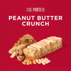 BSN Protein Bars, Peanut Butter Crunch Protein Crisp Bar, High Protein, Gluten Free, 12 Count