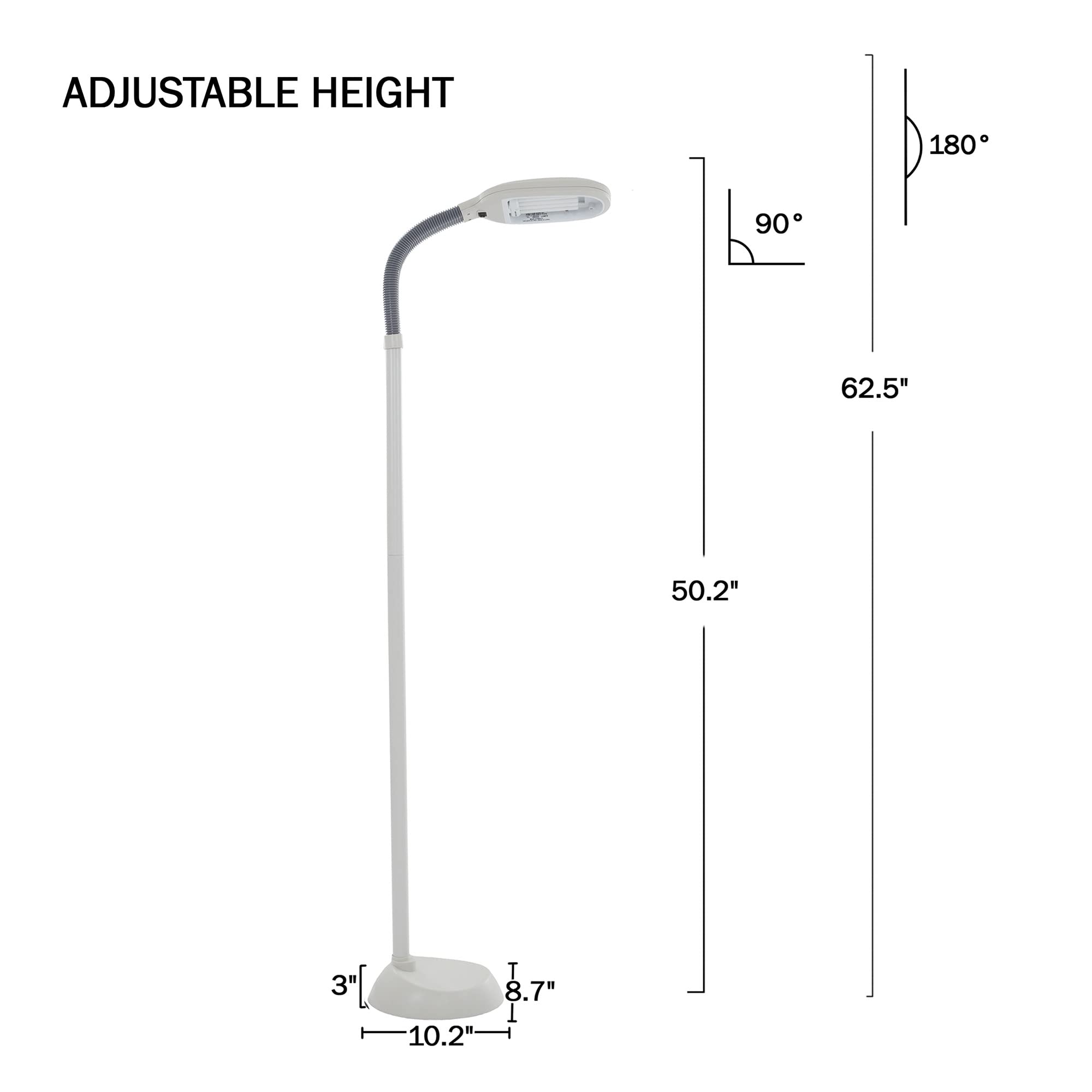 Bedford Home Sunlight Floor Lamp 5 Feet - White