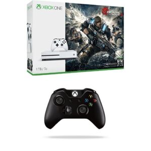 xbox one s 1tb console - gears of war 4 edition + black extra controller bundle