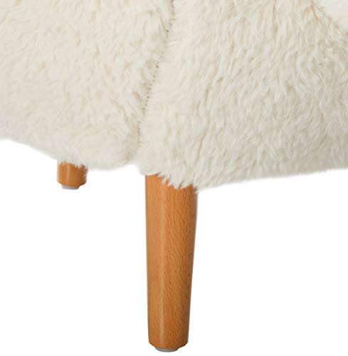 Christopher Knight Home Pearcy Furry Sheep Ottoman, White